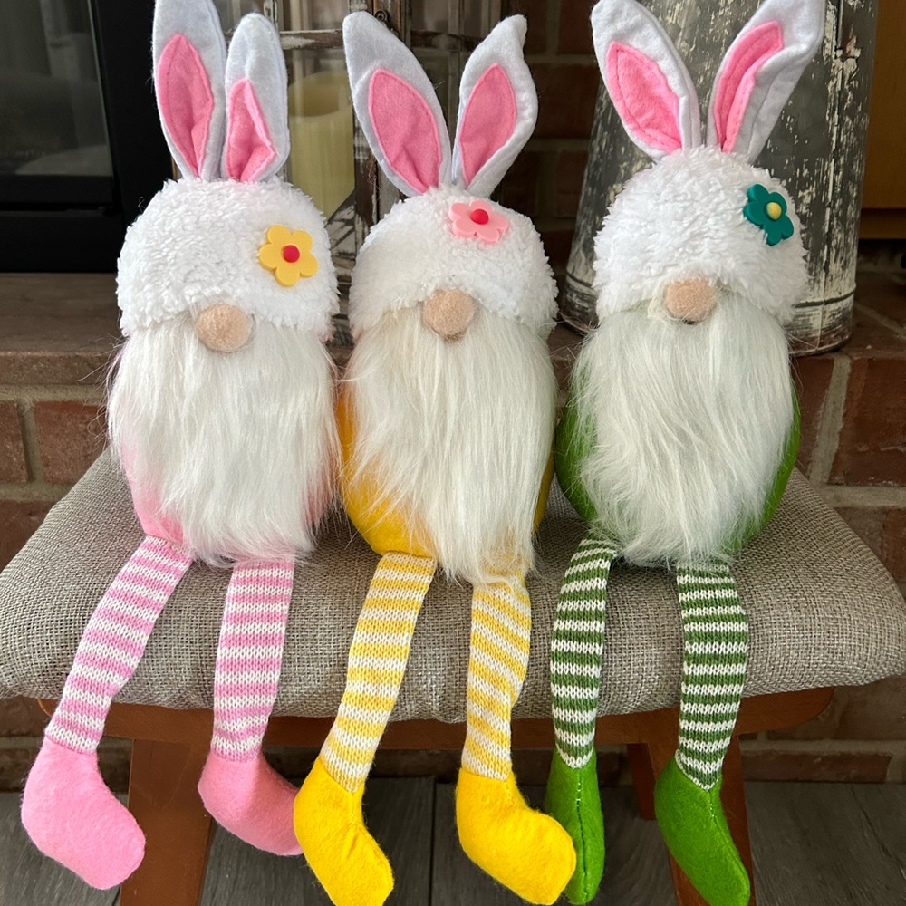 Set of 3 Plush Bunny Gnomes